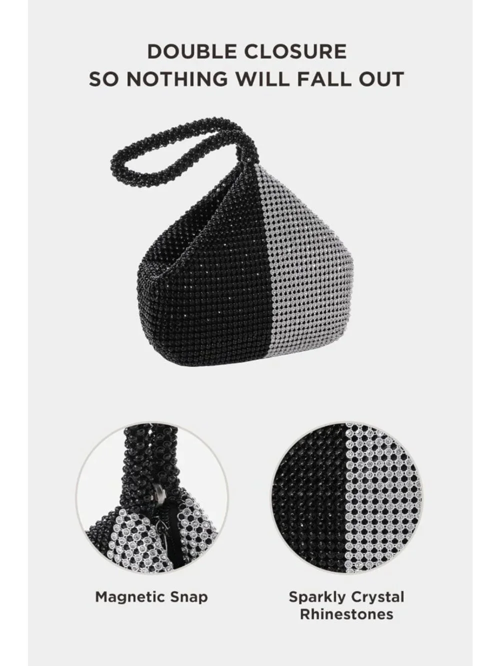 Sparkly Rhinestone Clutch Bag | Triangle Glitter Evening Purse for Parties